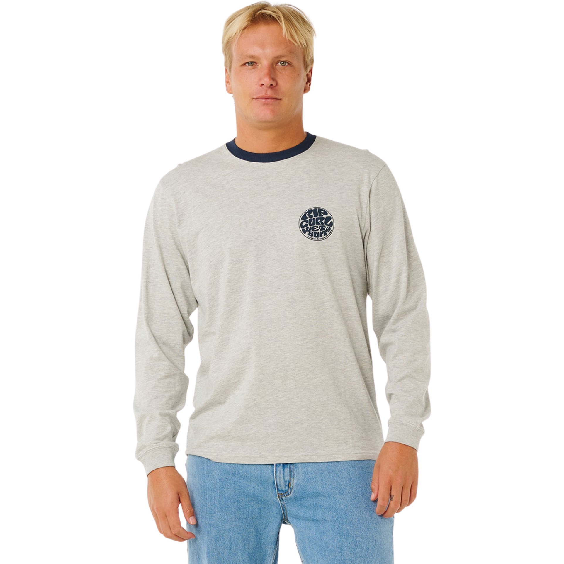 2026 Rip Curl Mens Wetsuit Icon Long Sleeve Tee 104MTE - Grey Marle